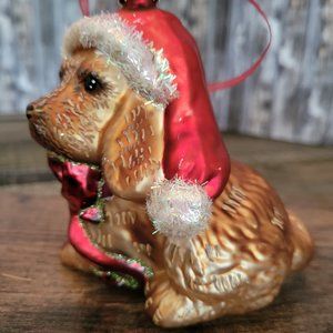 Glass Cocker Spaniel Christmas Ornament